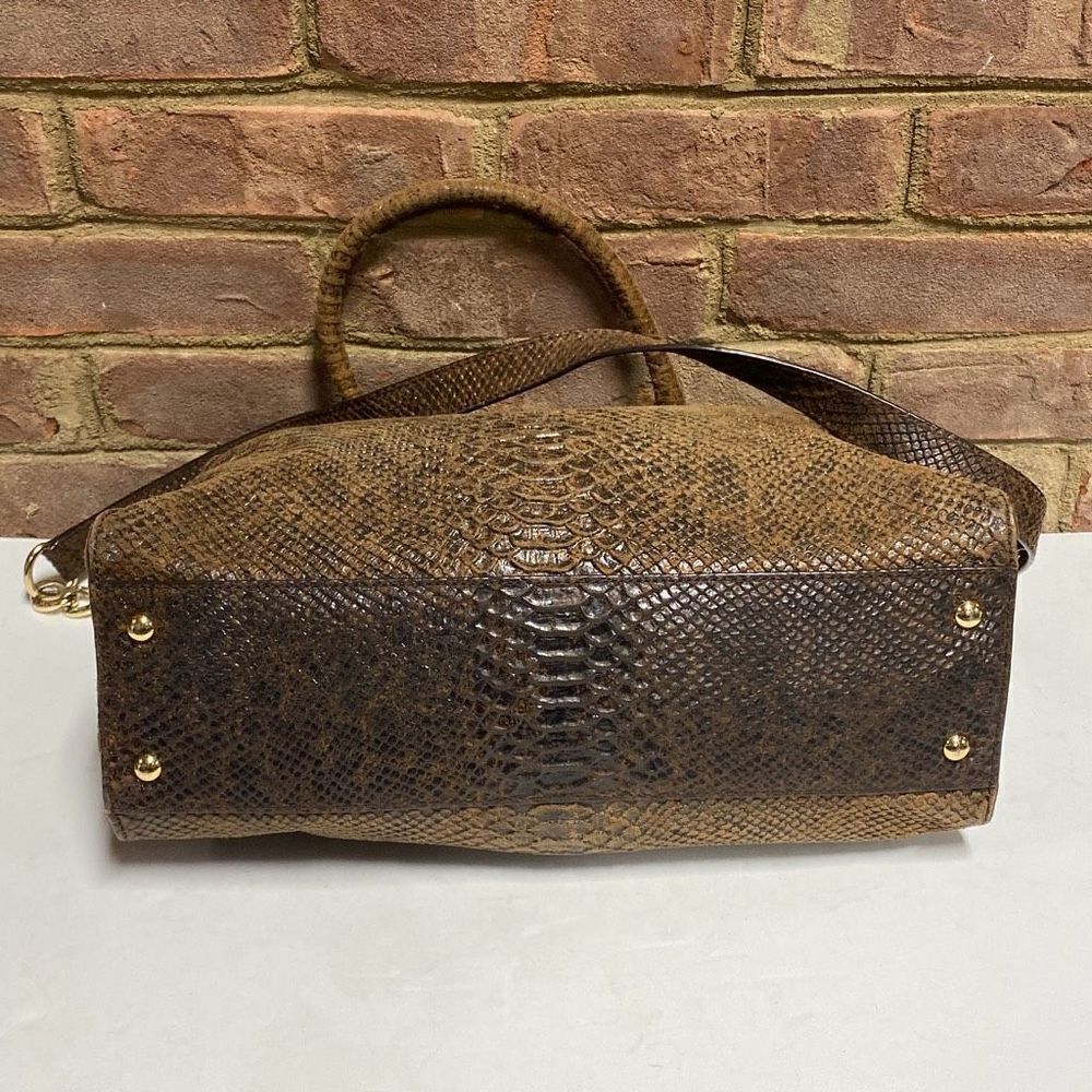 Michael Kors Hamilton Brown Python Snakeskin Leat… - image 5